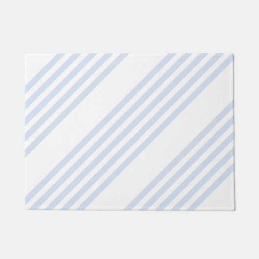 Bleek blauw en wit vijf strepen patroon deurmat (Voorkant)