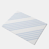 Bleek blauw en wit vijf strepen patroon deurmat (Schuin)