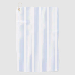 Bleek blauw en wit vijf strepen patroon golfhanddoek