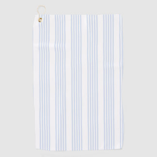 Bleek blauw en wit vijf strepen patroon golfhanddoek