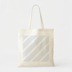 Bleek blauw en wit vijf strepen patroon tote bag