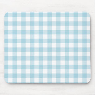 Bleek blauw en witte Gingham Controles Muismat