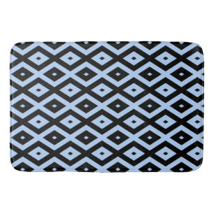 Bleek blauw en zwart diamantpatroon badmat