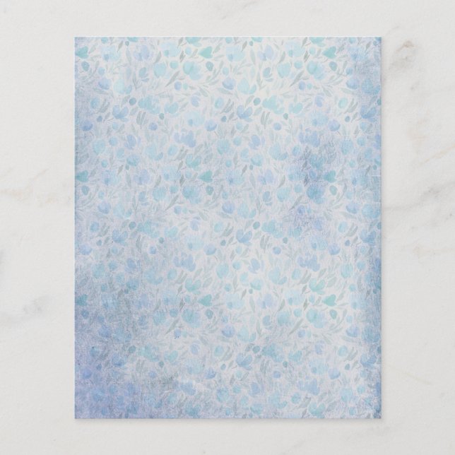 Bleek Blauw Floral Scrapbook Paper (Voorkant)