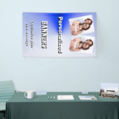 Bleek blauw fotosjabloon spandoek (Beurs)