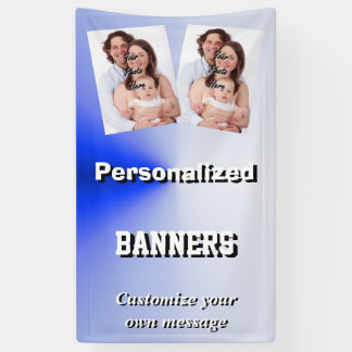 Bleek blauw fotosjabloon spandoek