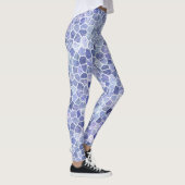 Bleek blauw gebloed patchwork Terrazo Pattern Leggings (Rechts)