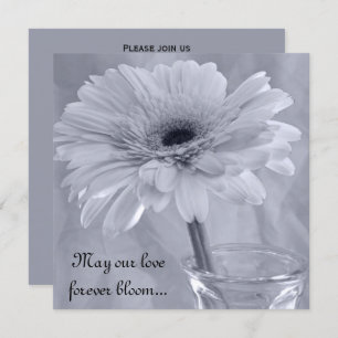 Bleek blauw gekleurd Daisy Wedding Kaart