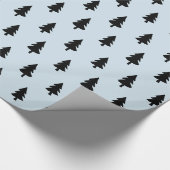 Bleek blauw minimalistisch PINE TREE CHRISTMAS CUS Cadeaupapier (Hoek)