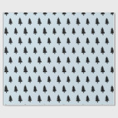 Bleek blauw minimalistisch PINE TREE CHRISTMAS CUS Cadeaupapier (Vlak)