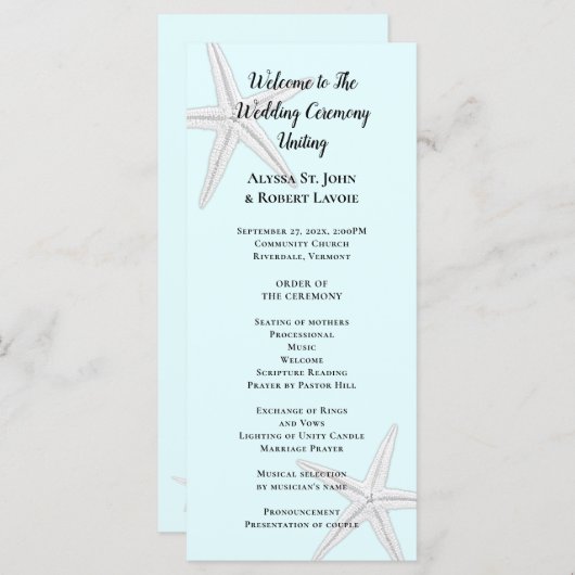 Bleek-blauw-strand-strand-staartprogramma voor Sta Programma (Voorkant / Achterkant)