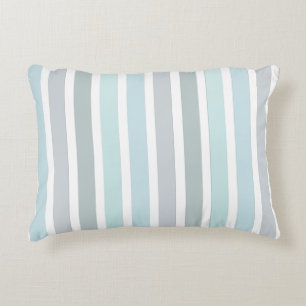 Bleek blauw turquoise strepenpatroon accent kussen