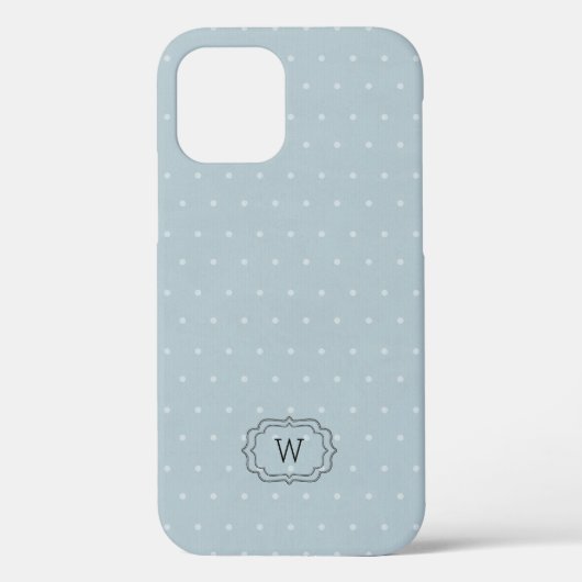 Bleek blauw wit pokstip geplateerd monogram Case-Mate iPhone case (Achterkant)