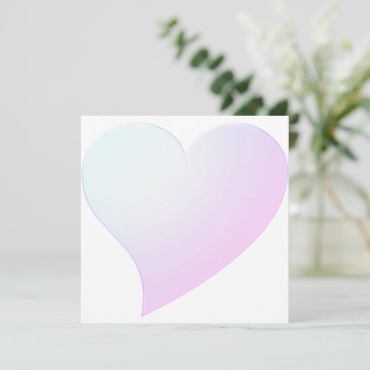 Bleek blauwe roze gradiënt groot hart moderne kaar (Staand voorkant)