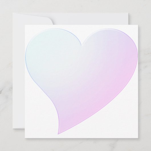 Bleek blauwe roze gradiënt groot hart moderne kaar (Voorkant)