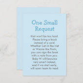 Bleek Blue Book Request Boy Baby shower Informatiekaartje (Voorkant / Achterkant)