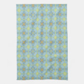 Bleek Blue Floral Tegel Pattern  Theedoek (Verticaal)