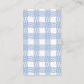 Bleek Blue Gingham Pset Baby shower Book Request Informatiekaartje (Achterkant)
