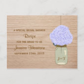 Bleek Blue Hydrangea en Mason Jar Vrijgezellenfees Uitnodiging Briefkaart (Voorkant)