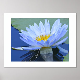 Bleek Blue Water Lily Persoonlijke Folie Naam Foli Folie Afdrukken