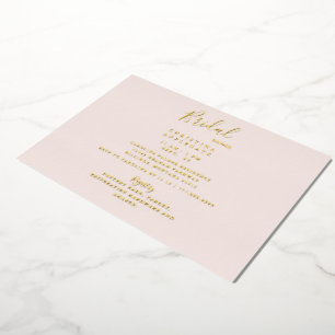 Bleek Blush Gold Foil Vrijgezellenfeest Folie Uitnodiging