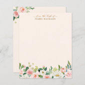 Bleek Blush Pink Floral - Aangepast schrijven (Voorkant / Achterkant)