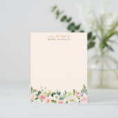 Bleek Blush Pink Floral - Aangepast schrijven (Staand voorkant)