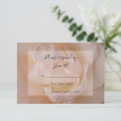 Bleek Blush Roze Rose Floral Wedding RSVP Reactie (Staand voorkant)