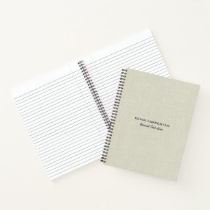 Bleek crèmekleurige linnen stof notitieboek