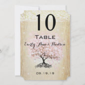 Bleek Dogwood Heart Leaf Tree Table Number Kaart (Achterkant)