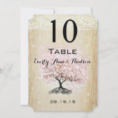 Bleek Dogwood Heart Leaf Tree Table Number Kaart (Voorkant)