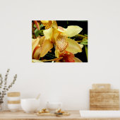 Bleek geel cyberorchidePoster Poster (Keuken)