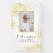 Bleek geel Daisy Flowers Viering van het Leven Spandoek (Verticaal)