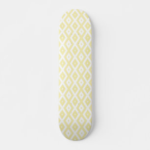 Bleek geel en wit diamantpatroon skateboard