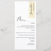 Bleek geel gepersonaliseerd met gastennaam Elegant Menu (Voorkant)
