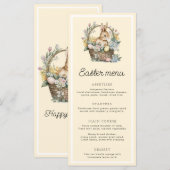 Bleek geel paashaas menu (Voorkant / Achterkant)