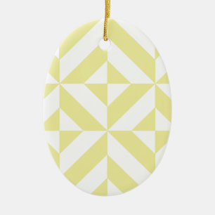 Bleek geel patroon van decomgrenzingskubus keramisch ornament