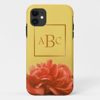 Bleek - geel perforeel monogram iPhone 11 hoesje