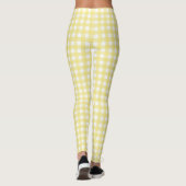 Bleek gele en witte gingham leggings (Achterkant)