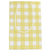 Bleek gele en witte gingham medium cadeauzakje (Voorkant)