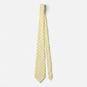 Bleek gele en witte gingham stropdas (Voorkant)