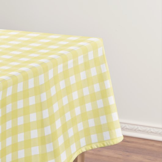 Bleek gele en witte gingham tafelkleed (Voorbeeld)