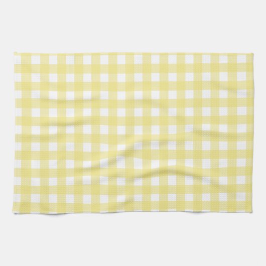 Bleek gele en witte gingham theedoek (Horizontaal)