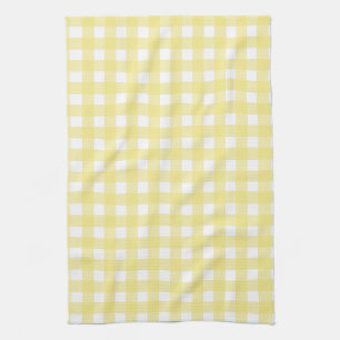 Bleek gele en witte gingham theedoek