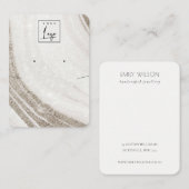 Bleek Gold Marble Agate Ketting Veroorbaar beeldsc Visitekaartje (Voorkant / Achterkant)