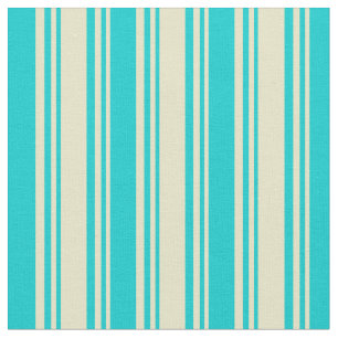 Bleek Goldenrod en Dark Turquoise Lined Pattern Stof