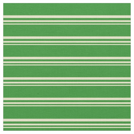 Bleek Goldenrod en Forest Green Colored Lines Stof (Close Up)