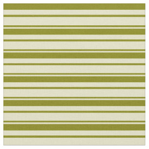 Bleek Goldenrod en groene lijnen/Stripes Patroon Stof