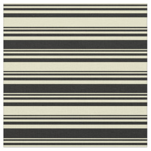 Bleek Goldenrode en Zwarte Lijnen/Stripes Patroon Stof