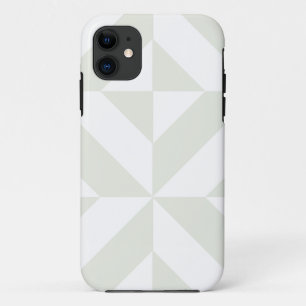 Bleek grijs geometrisch decoderpatroon iPhone 11 hoesje